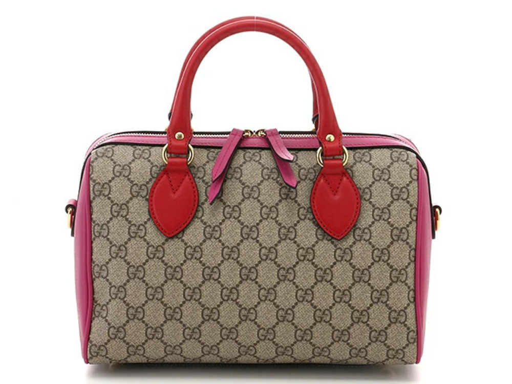Gucci Boston Bag Canvas Calfskin